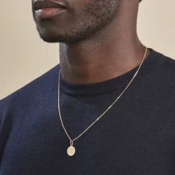 Pendentif Ange Rond Cisele Or Jaune