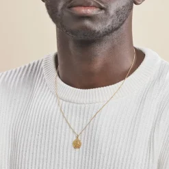 Pendentif Ange Rond Effet Diamante Or Jaune