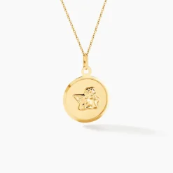 Pendentif Ange Rond Or Jaune