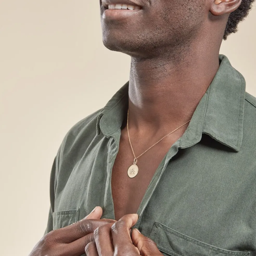 Pendentif Ange Rond Or Jaune