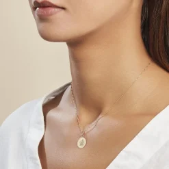 Pendentif Ange Rond Satine Or Jaune