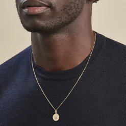 Pendentif Ange Rond Satine Or Jaune