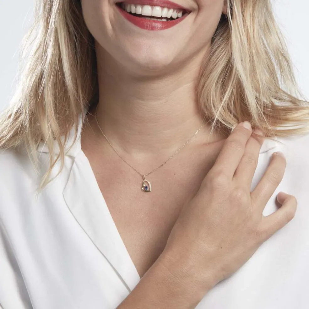 Pendentif Arduinna Or Jaune Saphir