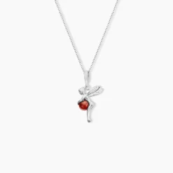 Pendentif Argent Blanc Abellia Ambre