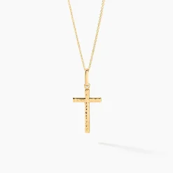Pendentif Benny Croix Ciselee Or Jaune