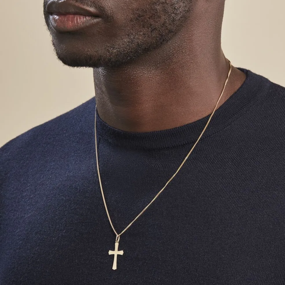 Pendentif Benny Croix Ciselee Or Jaune