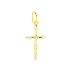 Pendentif Canice Croix Or Jaune Oxyde De Zirconium