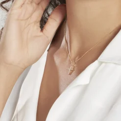 Pendentif Canice Croix Or Jaune Oxyde De Zirconium