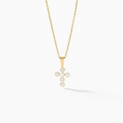 Pendentif Canice Croix Or Jaune Oxyde De Zirconium