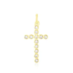 Pendentif Canice Croix Or Jaune Oxyde De Zirconium