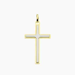 Pendentif Casey Croix Or Bicolore