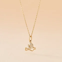 Pendentif Columnia Or Jaune Oxyde De Zirconium