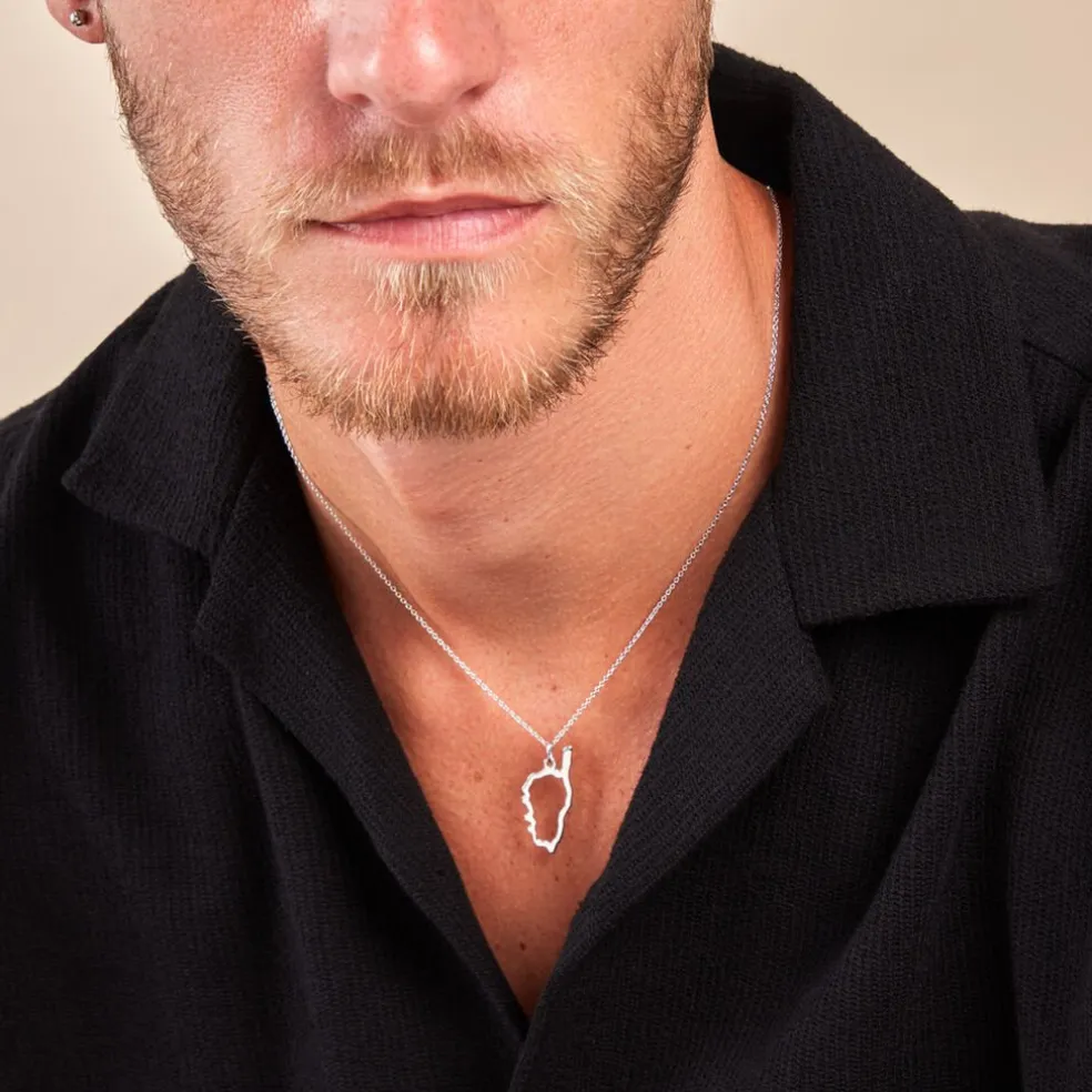 Pendentif Corse Argent Blanc