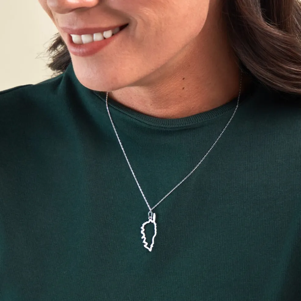 Pendentif Corsica Or Blanc
