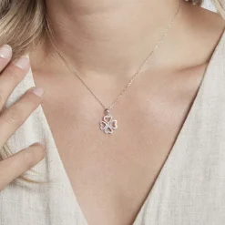 Pendentif Daiki Or Blanc Oxyde De Zirconium