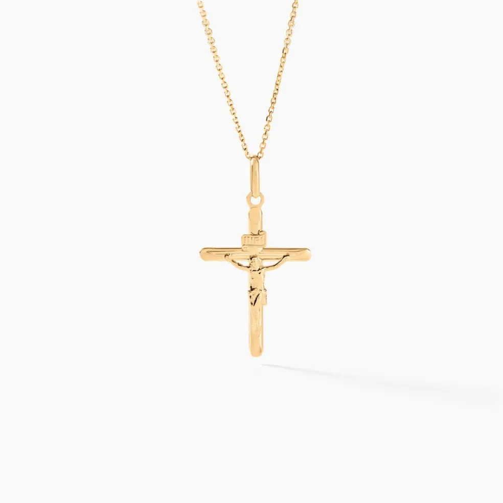Pendentif Damian Croix Or Jaune
