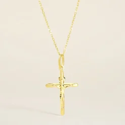 Pendentif Damian Croix Or Jaune