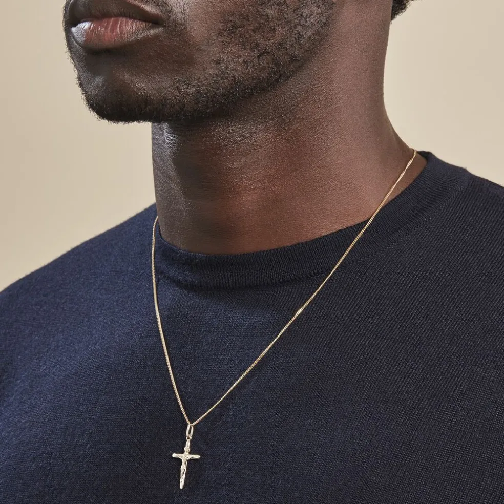 Pendentif Damian Croix Or Jaune