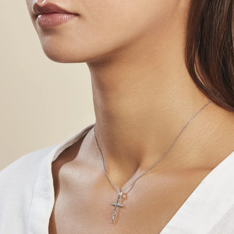 Pendentif Desilia Ciselée Argent Blanc