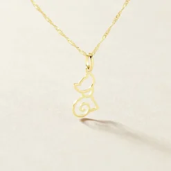 Pendentif Egee Chat Or Jaune