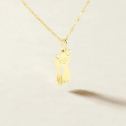 Pendentif Egee Chat Or Jaune