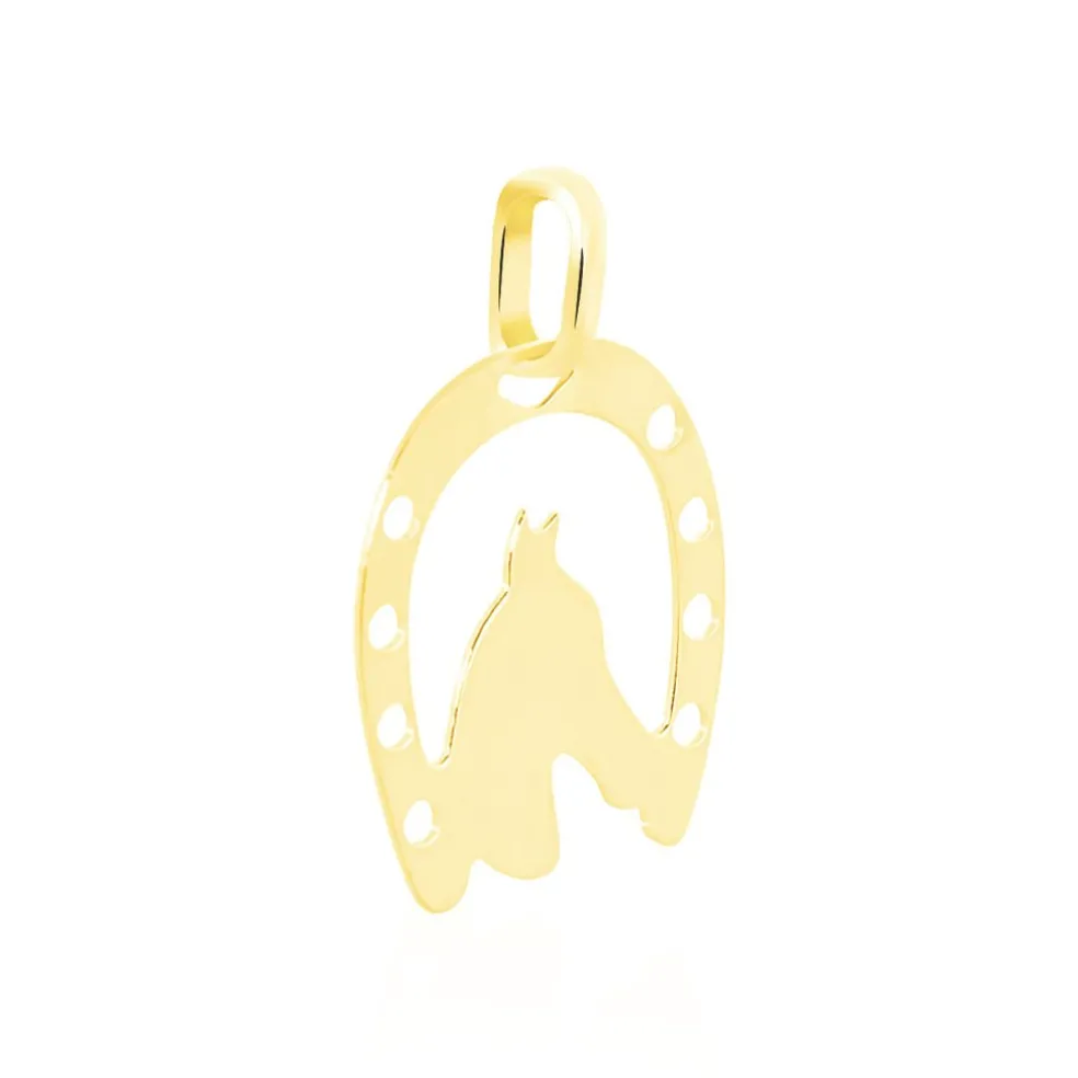 Pendentif Egide Fer A Cheval Or Jaune