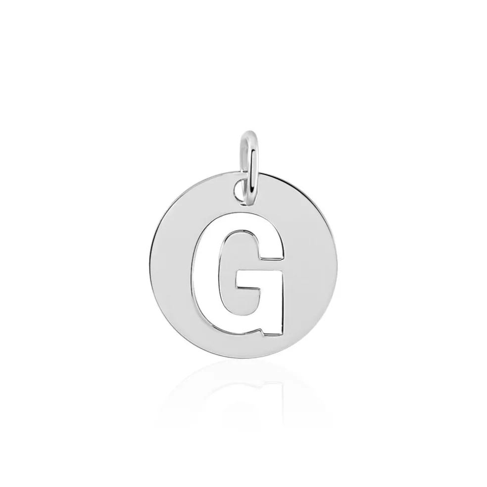 Pendentif Elio G Argent Blanc