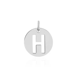 Pendentif Elio H Argent Blanc