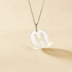 Pendentif Elio H Argent Blanc