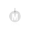 Pendentif Elio M Argent Blanc