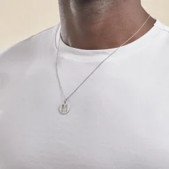 Pendentif Elio M Argent Blanc