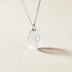 Pendentif Elio P Argent Blanc