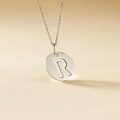 Pendentif Elio R Argent Blanc