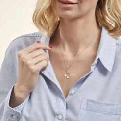 Pendentif Enio Argent Blanc