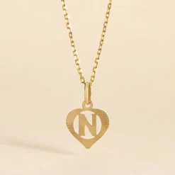 Pendentif Eudocie Coeur Lettre Or Jaune