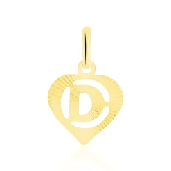 Pendentif Eudocie Coeur Lettre Or Jaune