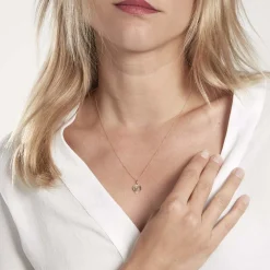 Pendentif Eudocie Coeur Lettre Or Jaune