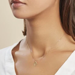 Pendentif Eudocie Coeur Lettre Or Jaune