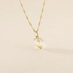 Pendentif Eudocie Coeur Lettre Or Jaune