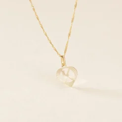 Pendentif Eudocie Coeur Lettre Or Jaune