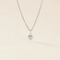 Pendentif Eudocie Coeur Lisse Or Blanc