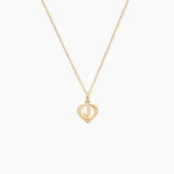 Pendentif Eudocie Coeur Lettre Or Jaune