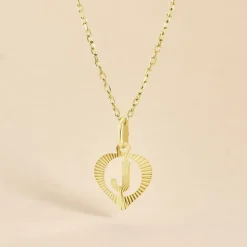 Pendentif Eudocie Coeur Lettre Or Jaune