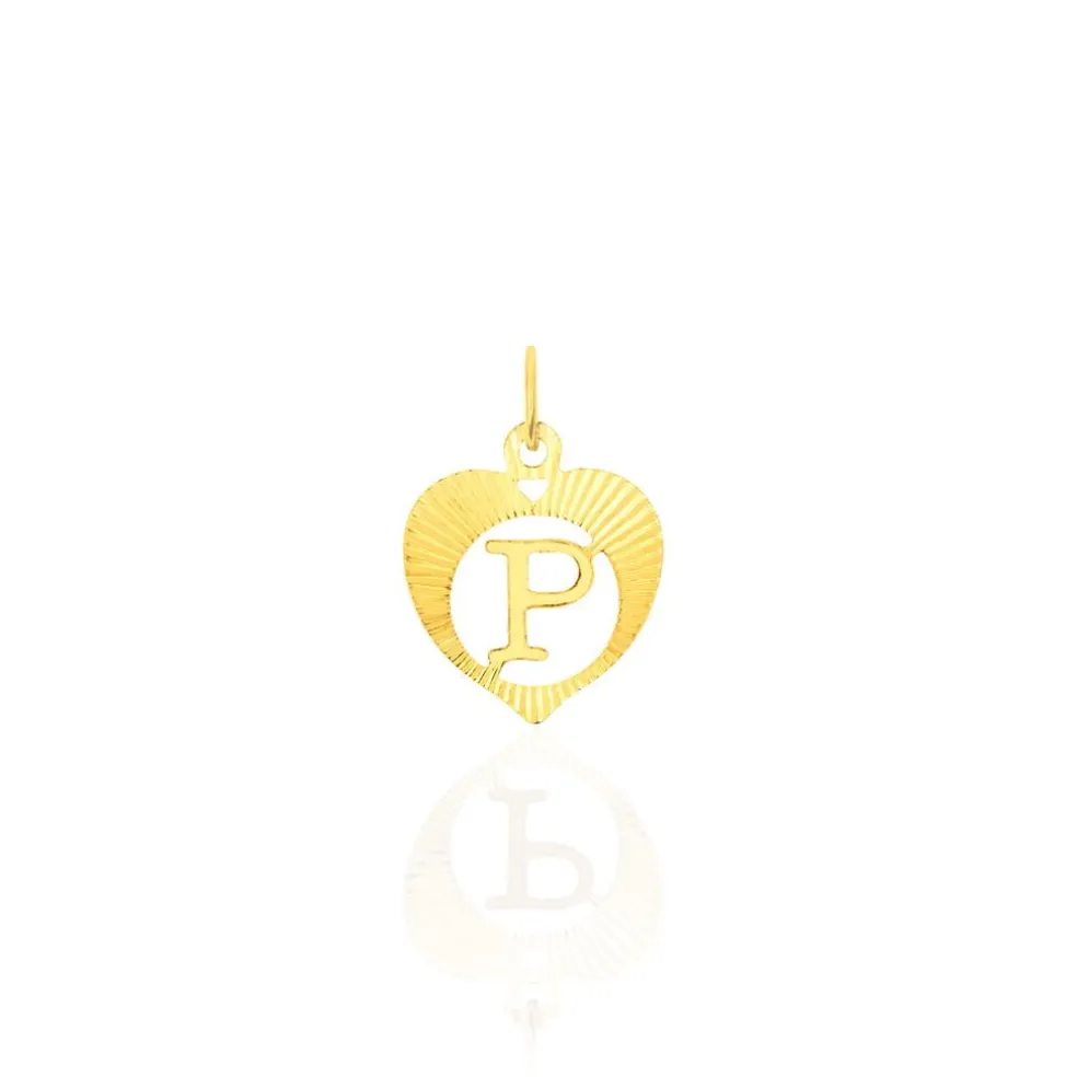 Pendentif Eudocie Coeur Lettre Or Jaune