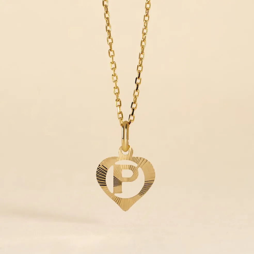 Pendentif Eudocie Coeur Lettre Or Jaune