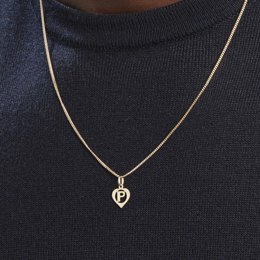 Pendentif Eudocie Coeur Lettre Or Jaune