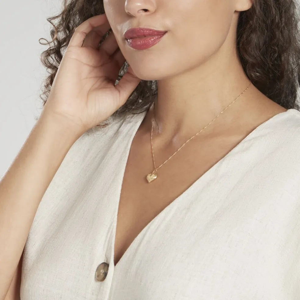 Pendentif Eudocie Coeur Mat Et Brillant Or Jaune