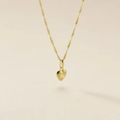 Pendentif Eudocie Coeur Mat Et Brillant Or Jaune