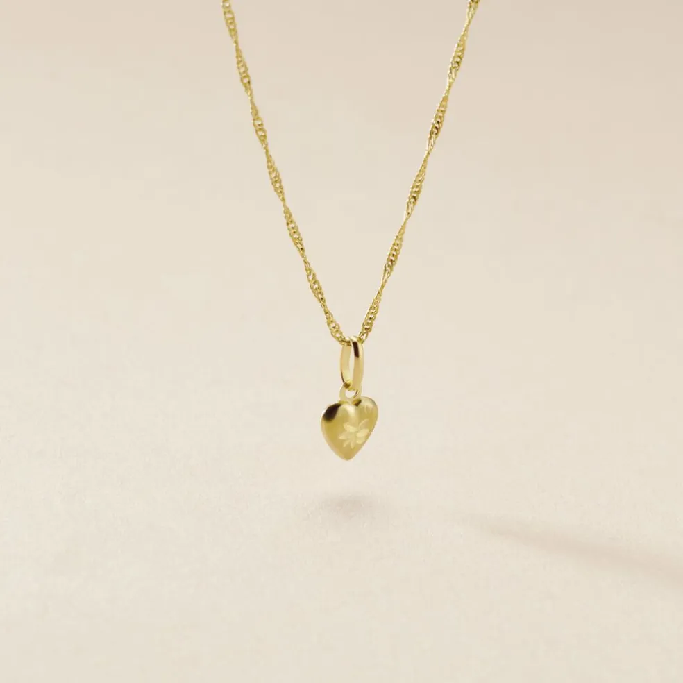Pendentif Eudocie Coeur Mat Et Brillant Or Jaune