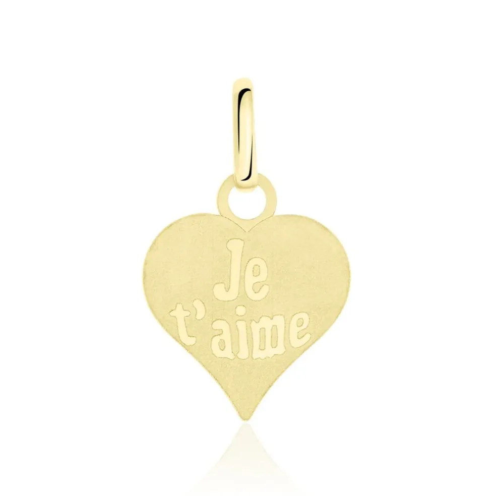 Pendentif Eudocie Coeur Message Or Jaune